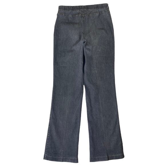 Soft Surroundings gray bootcut jeans, high rise pull on elastic back waist denim - Picture 2 of 6